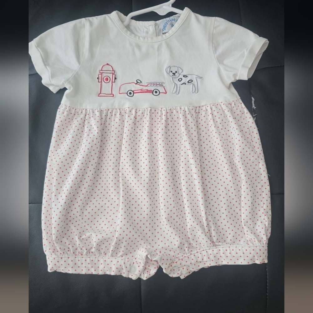 White and RED Polka Dot Bodysuit - Dalmations Print